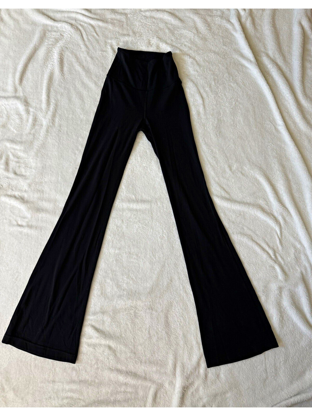 lululemon Align Black High Rise Flare Leggings Stretch Logo Women's 0
